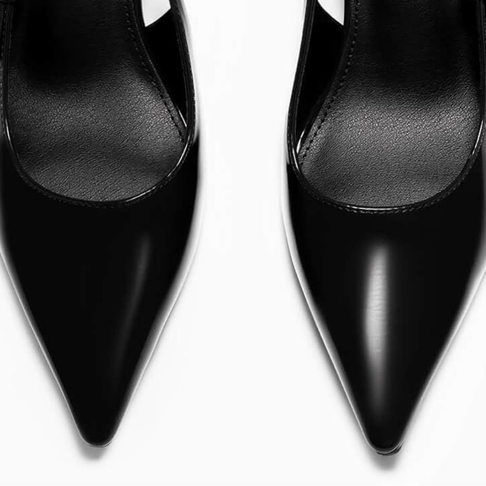 Coutgo • Size 8 Elegant Black Slingback Heels - Picture 6 of 8
